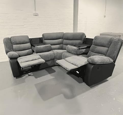 Rio Jumbo Cord Corner Recliner Sofa with Cupholders