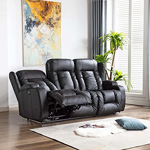 Caesar Electric High Back Leather Recliner Sofa Set