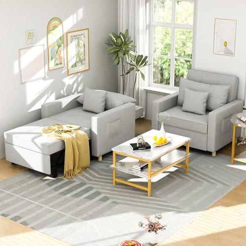 YODOLLA 3-in-1 Convertible Sleeper Chair Bed