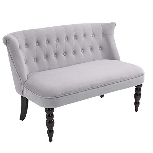 Vintage 2-Seat Sofa Lounger with Wood Frame