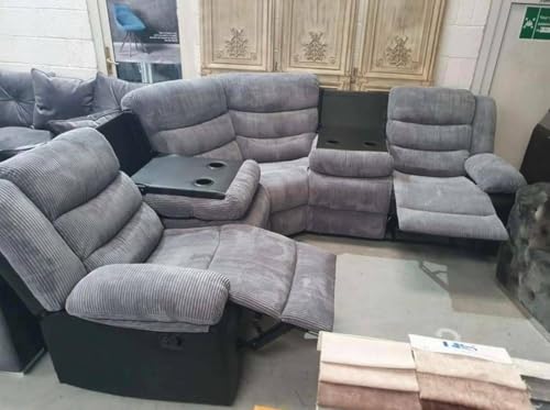 Rio Jumbo Cord Corner Recliner Sofa with Cupholders