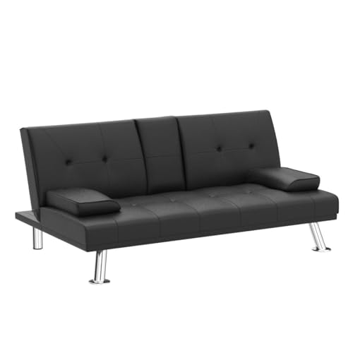 Yaheetech Click Clack Faux Leather Sofa Bed
