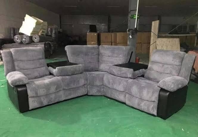 Rio Jumbo Cord Corner Recliner Sofa with Cupholders