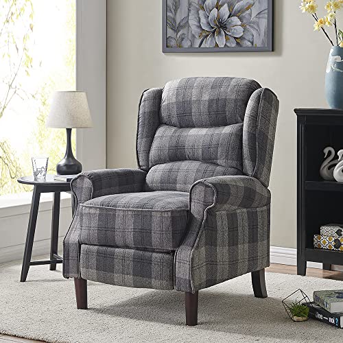 Beige or Grey Tartan Armchair Recliner