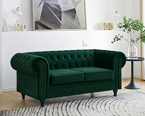 Velvet Green Chesterfield 2-3 Seat Sofa