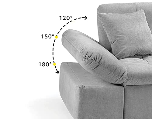 Malvi Grey Corner Sofa Bed with Storage