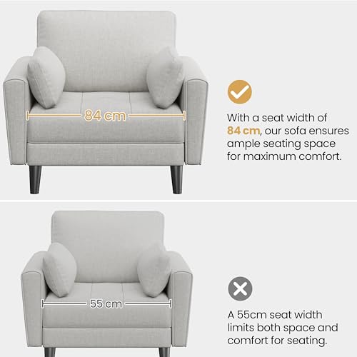 Tufted Oversized Fabric Armchair with Pillows