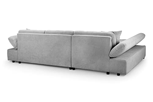 Malvi Grey Corner Sofa Bed with Storage