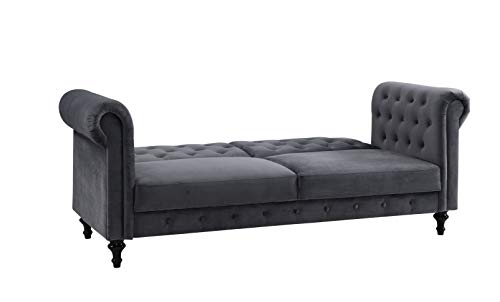 Vintage Velvet Chesterfield Three Seater Sofa Bed
