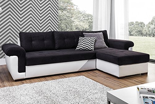 Black Corner Sofa Bed with Storage