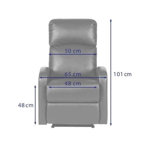 EVRE Black Leather Recliner Armchair with Adjustable Leg Rest