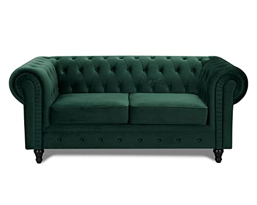Velvet Green Chesterfield 2-3 Seat Sofa