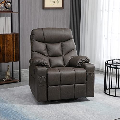 Cream White Manual Recliner Armchair with Swivel