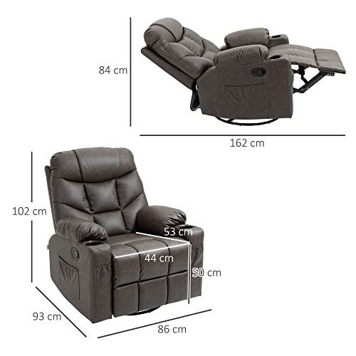 Cream White Manual Recliner Armchair with Swivel