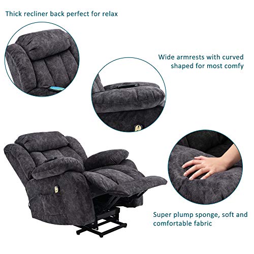 BTM Power Massage Lift Recliner Chair - Gray