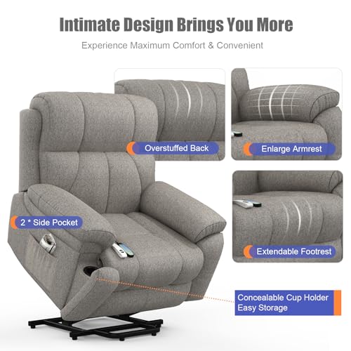 YONISEE Elderly Recliner Chair with Massage & Heat
