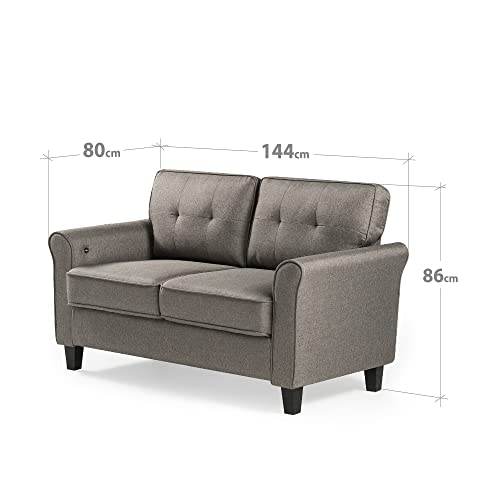 Zinus Sayan Mid-Century Loveseat with USB Ports