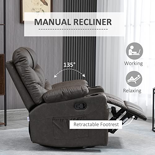 Cream White Manual Recliner Armchair with Swivel