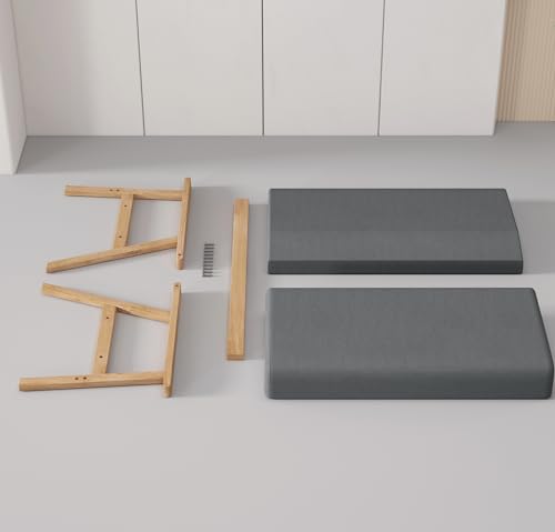 Grey 2-Seater Upholstered Sofa for Living Room