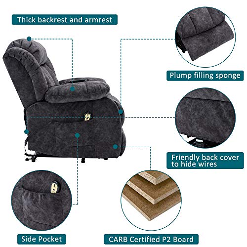 BTM Power Massage Lift Recliner Chair - Gray