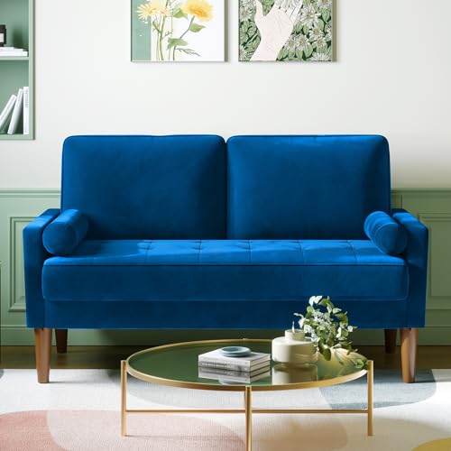 Vesgantti Blue Velvet 2-Seater Sofa Couch
