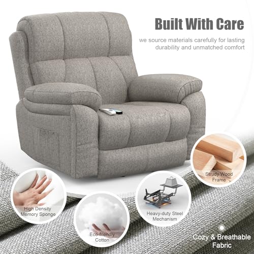 YONISEE Elderly Recliner Chair with Massage & Heat