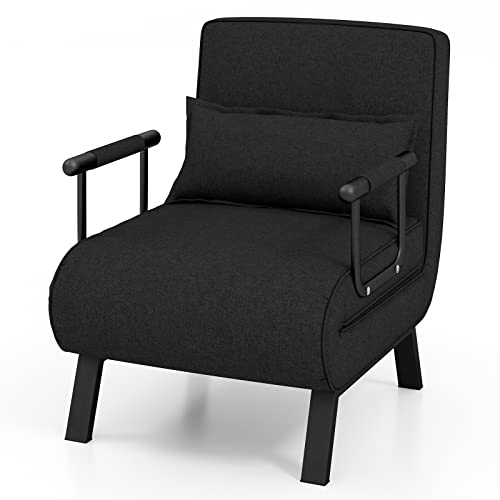 4-in-1 Convertible Folding Sofa Bed - Black