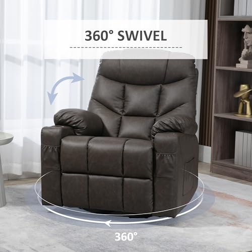 Cream White Manual Recliner Armchair with Swivel