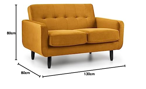 Elegant Mustard Yellow Velvet 2-Seater Sofa