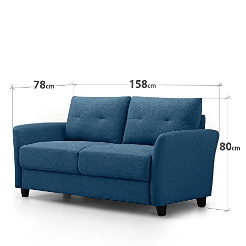 ZINUS Ricardo Tufted Loveseat Sofa, Lyon Blue