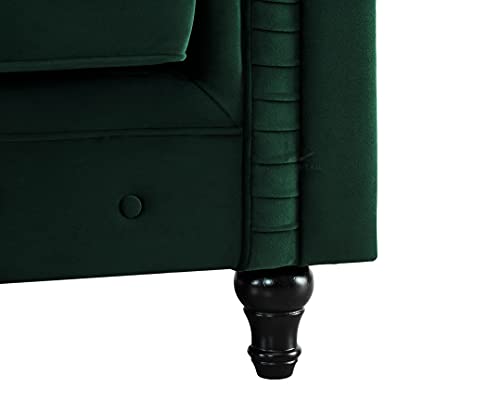 Velvet Green Chesterfield 2-3 Seat Sofa