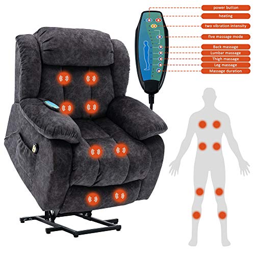 BTM Power Massage Lift Recliner Chair - Gray