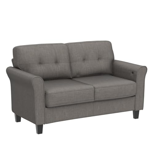 Zinus Sayan Mid-Century Loveseat with USB Ports