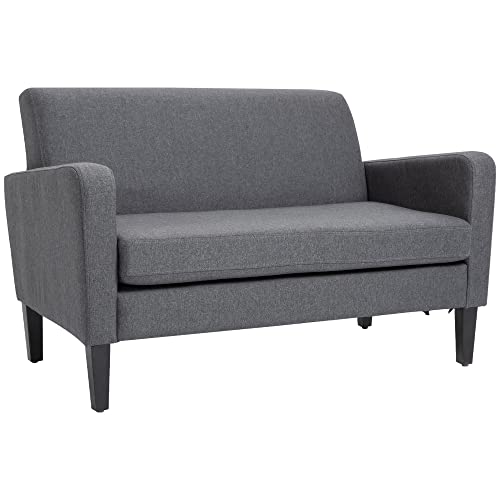 Modern Dark Grey 2-Seat Upholstered Loveseat
