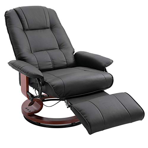 HOMCOM Faux Leather Recliner Chair - Black