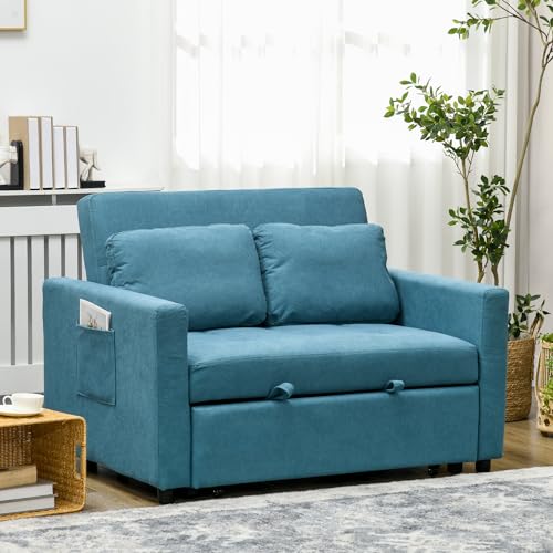 Modern 2-Seater Convertible Sofa Bed with Cushions