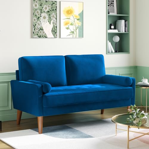 Vesgantti Blue Velvet 2-Seater Sofa Couch