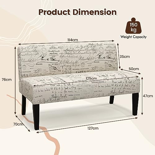 COSTWAY 2-Seater Fabric Loveseat Couch