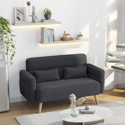 Small Modern Dark Gray Loveseat Couch for Any Room