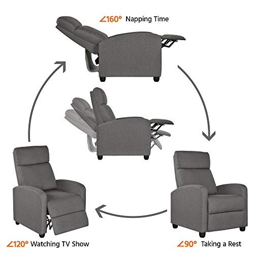 Gray Adjustable Recliner Armchair for Living Room