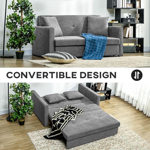 Modern 2-Seater Sofa Bed with Hidden Storage
