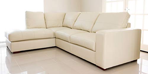 Westpoint Cream Faux Leather Corner Sofa