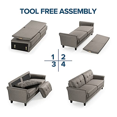 Zinus Sayan Mid-Century Loveseat with USB Ports