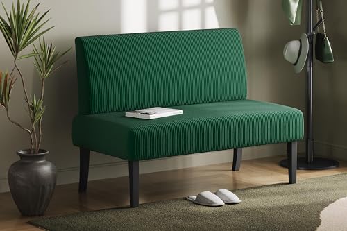 Green Modern 2-Seater Loveseat Sofa with Wood Legs