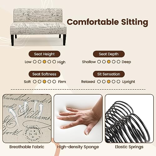 COSTWAY 2-Seater Fabric Loveseat Couch
