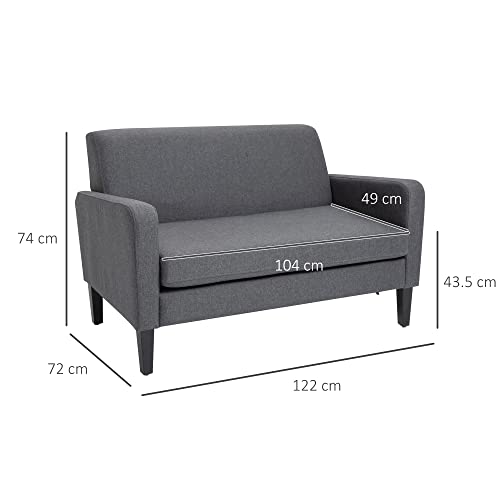 Modern Dark Grey 2-Seat Upholstered Loveseat