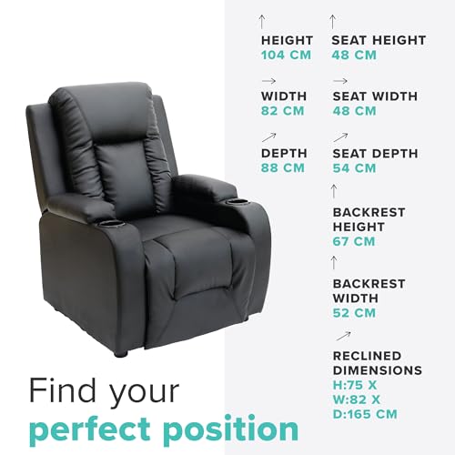 OSCAR Bonded Leather Pushback Recliner Chair