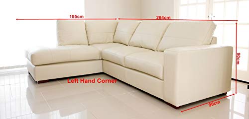 Westpoint Cream Faux Leather Corner Sofa