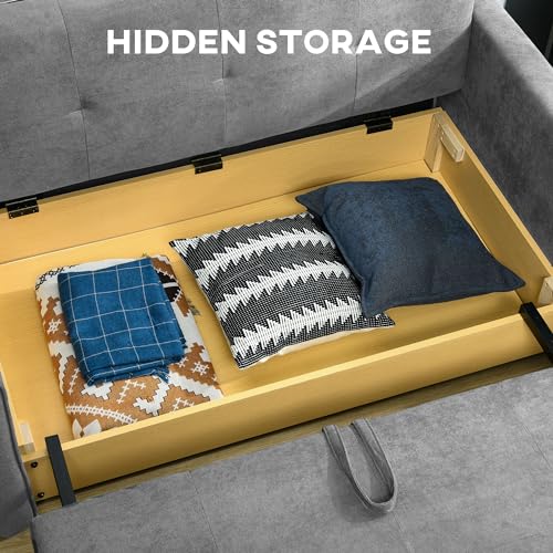 Modern 2-Seater Sofa Bed with Hidden Storage