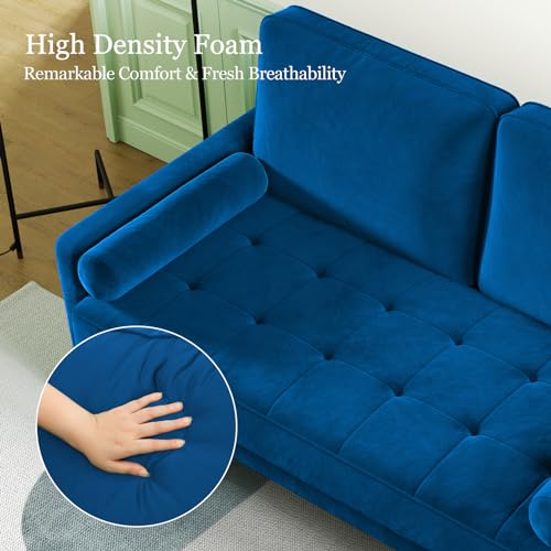 Vesgantti Blue Velvet 2-Seater Sofa Couch